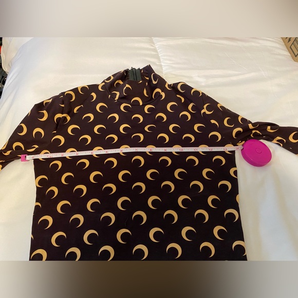 Marine Serre Black and Cream Crescent Moon Long Sleeve Top M - Picture 3 of 7